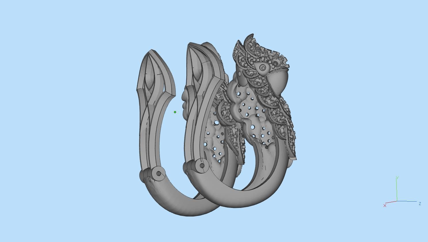 parrot  earrings 3D print model_14