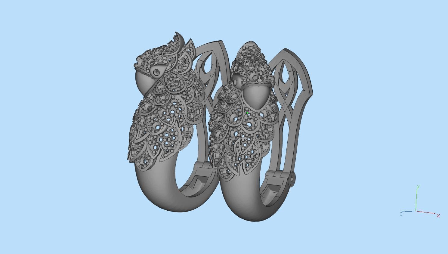 parrot  earrings 3D print model_8