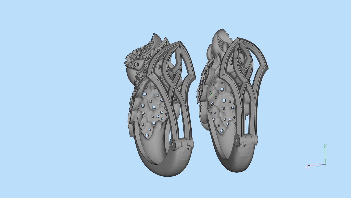 parrot  earrings 3D print model_6
