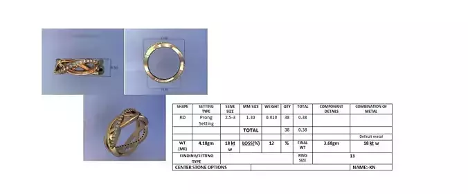 Diamond Band Ring 3D Print Model