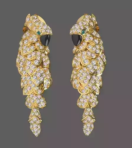 parrot earrings  3D print model