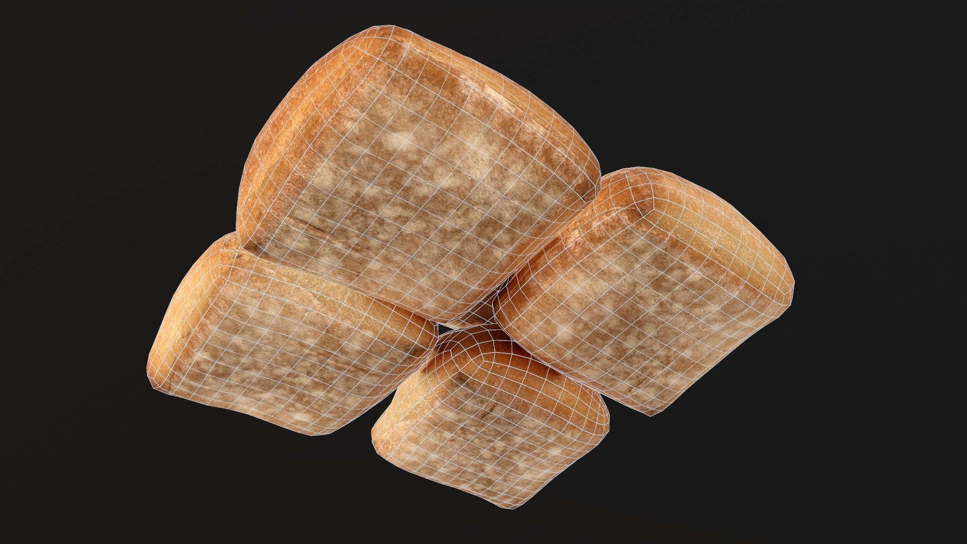 Bread Roll AR VR PBR  Lowpoly with game ready 3d Model Low-poly 3D model_13