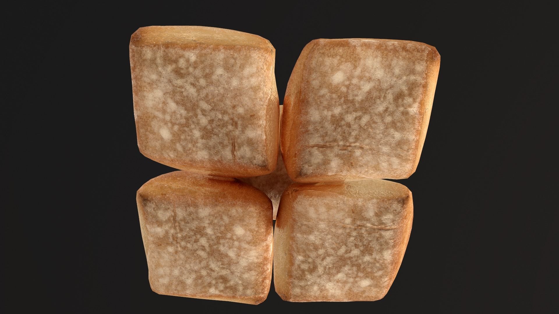 Bread Roll AR VR PBR  Lowpoly with game ready 3d Model Low-poly 3D model_10