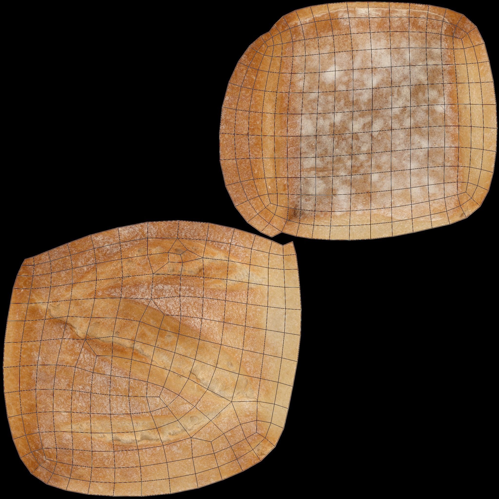 Bread Roll AR VR PBR  Lowpoly with game ready 3d Model Low-poly 3D model_15