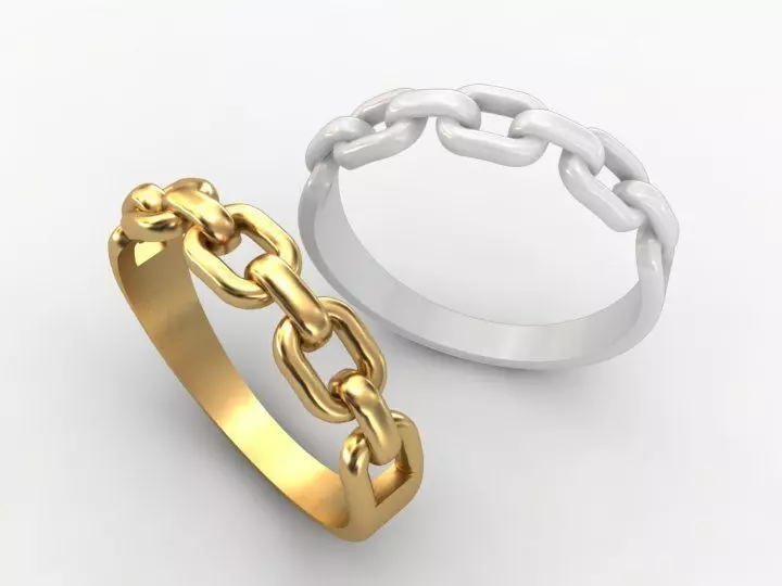 golden 3d chain ring 3D print model