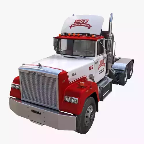 SuperLiner daycab truck Low-poly 3D model