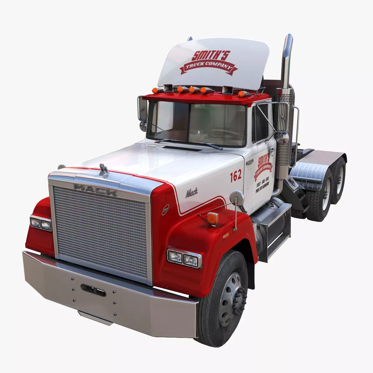 SuperLiner daycab truck Low-poly 3D model