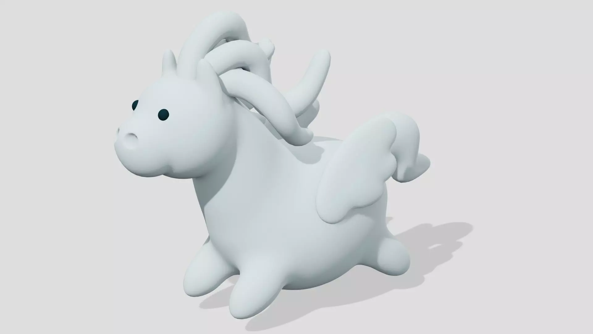 Cute little pegasus flying  3D model_0