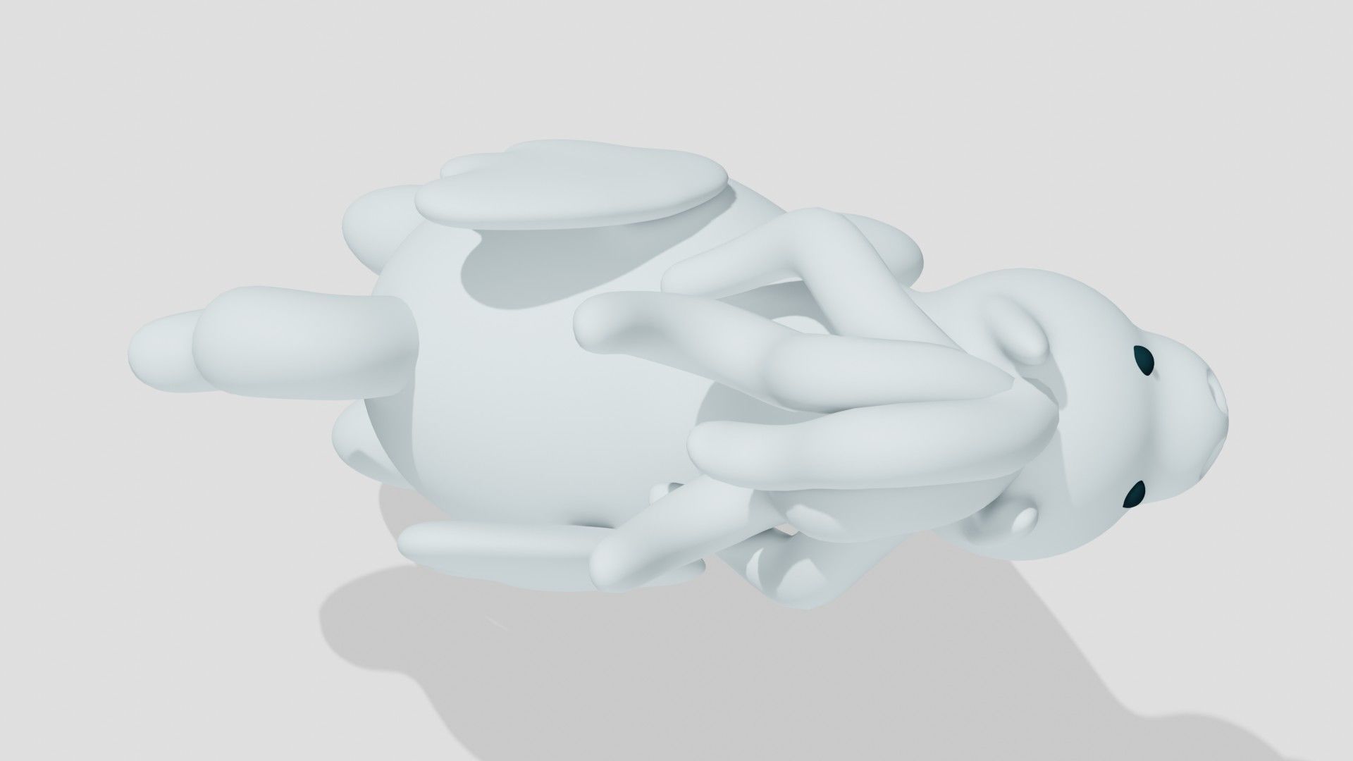 Cute little pegasus flying  3D model_4