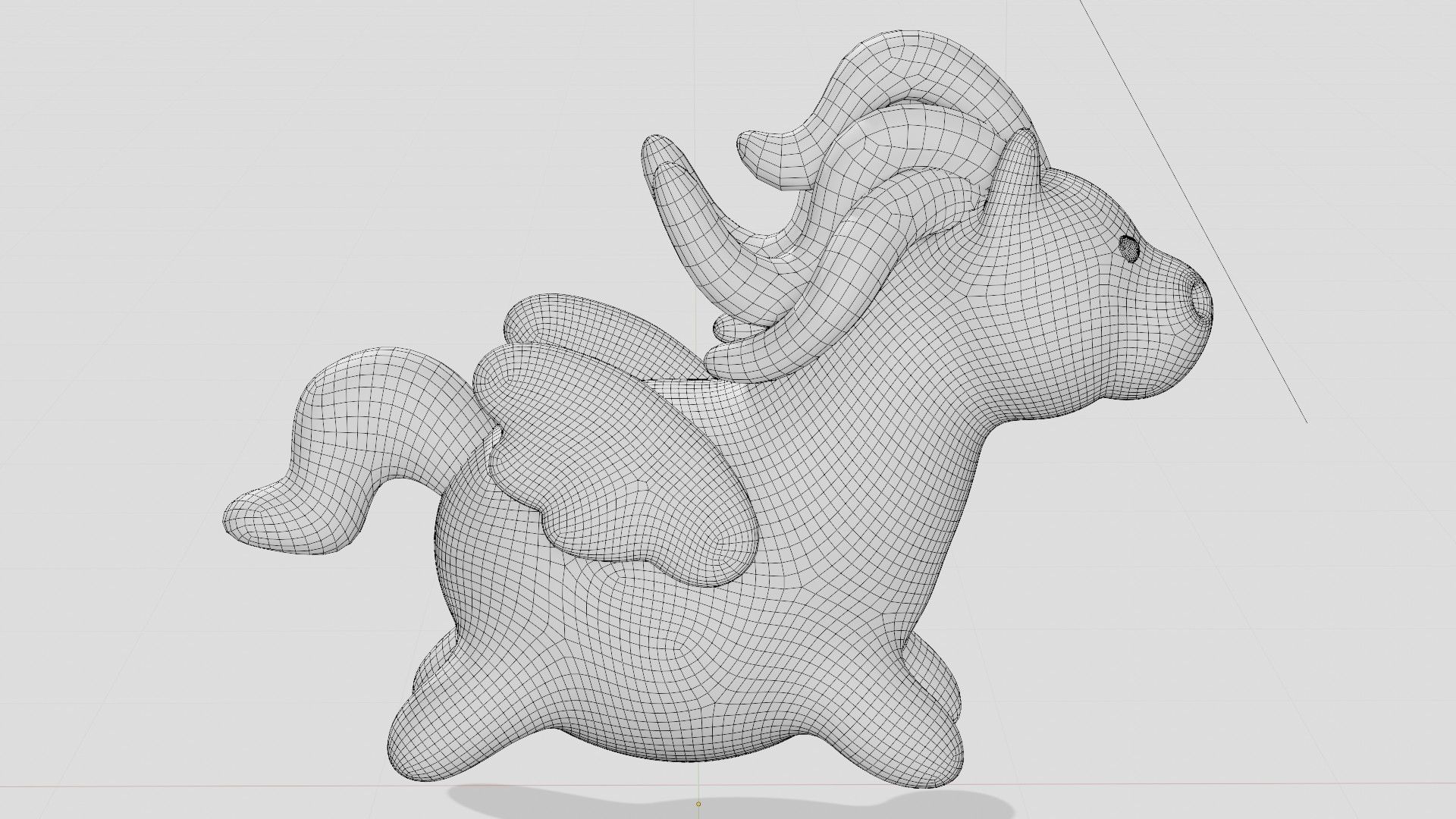 Cute little pegasus flying  3D model_5