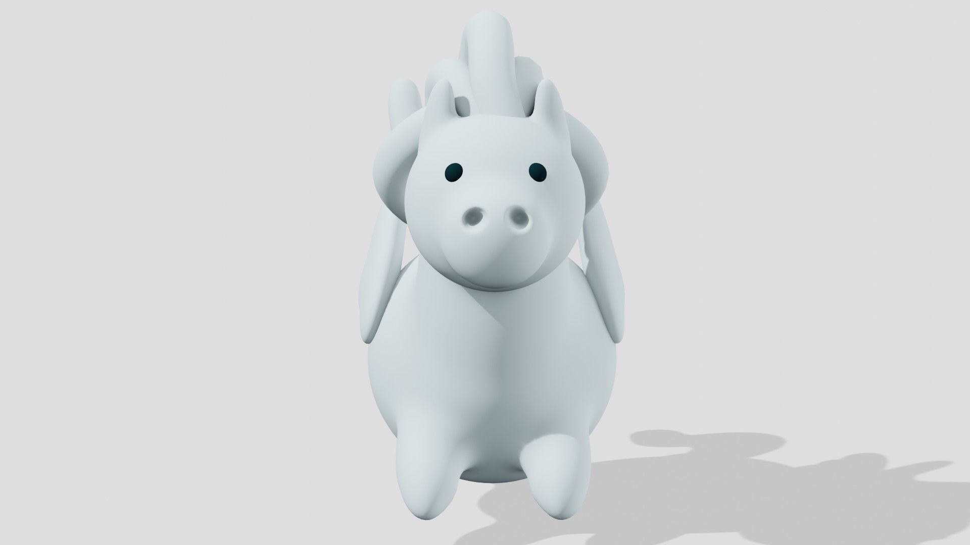 Cute little pegasus flying  3D model_2