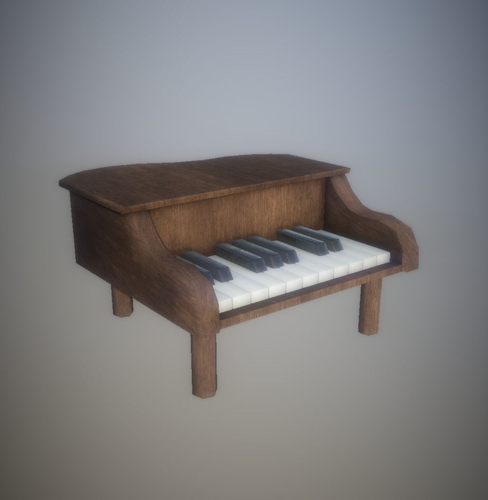 Low Poly Toy Piano PBR Low-poly 3D model