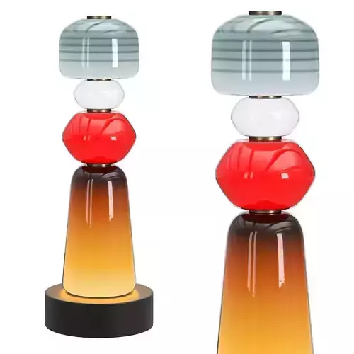 Totem glass lamp red 3D model