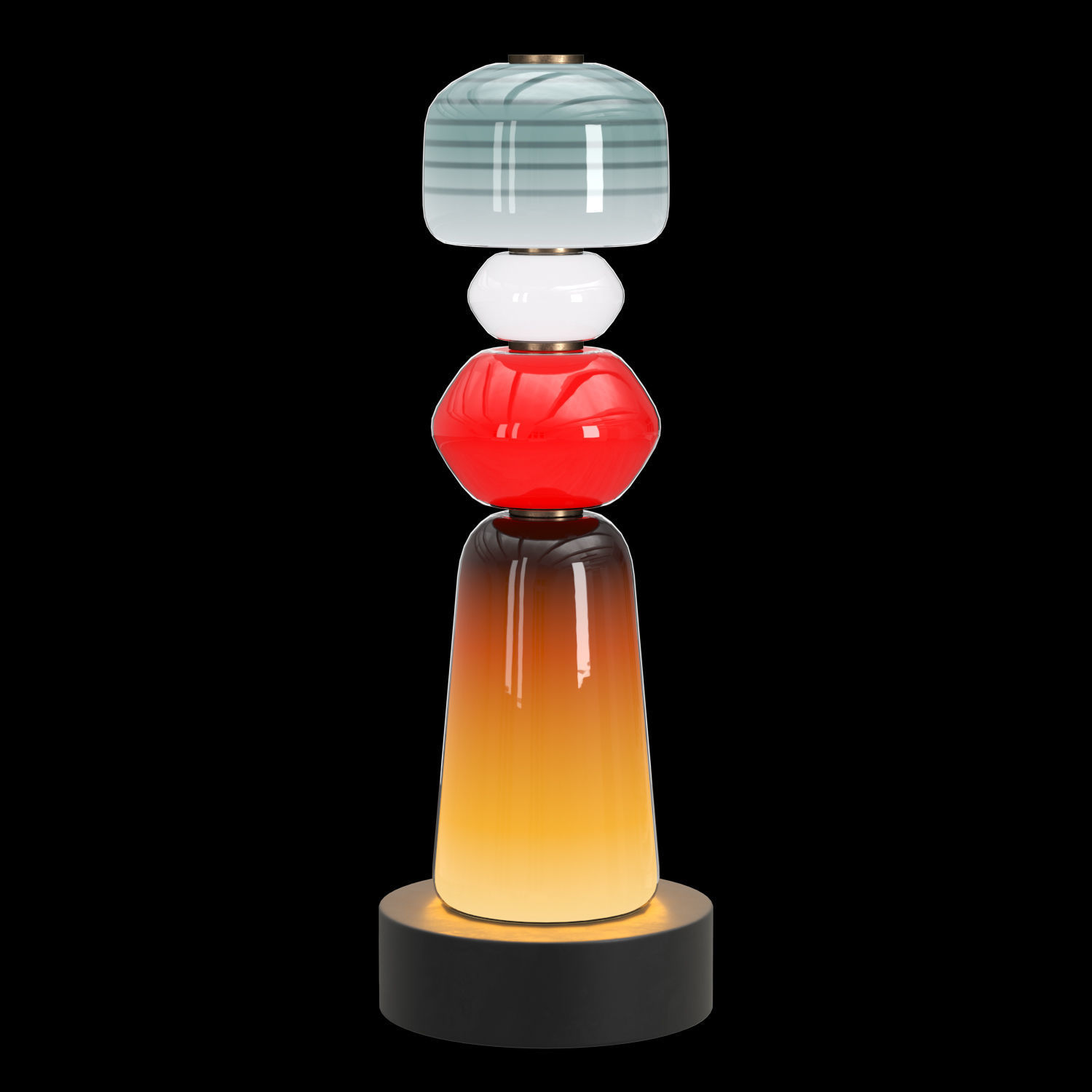 Totem glass lamp red 3D model_5