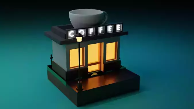 Coffee shop Free 3D model Coffee shop Free 3D model