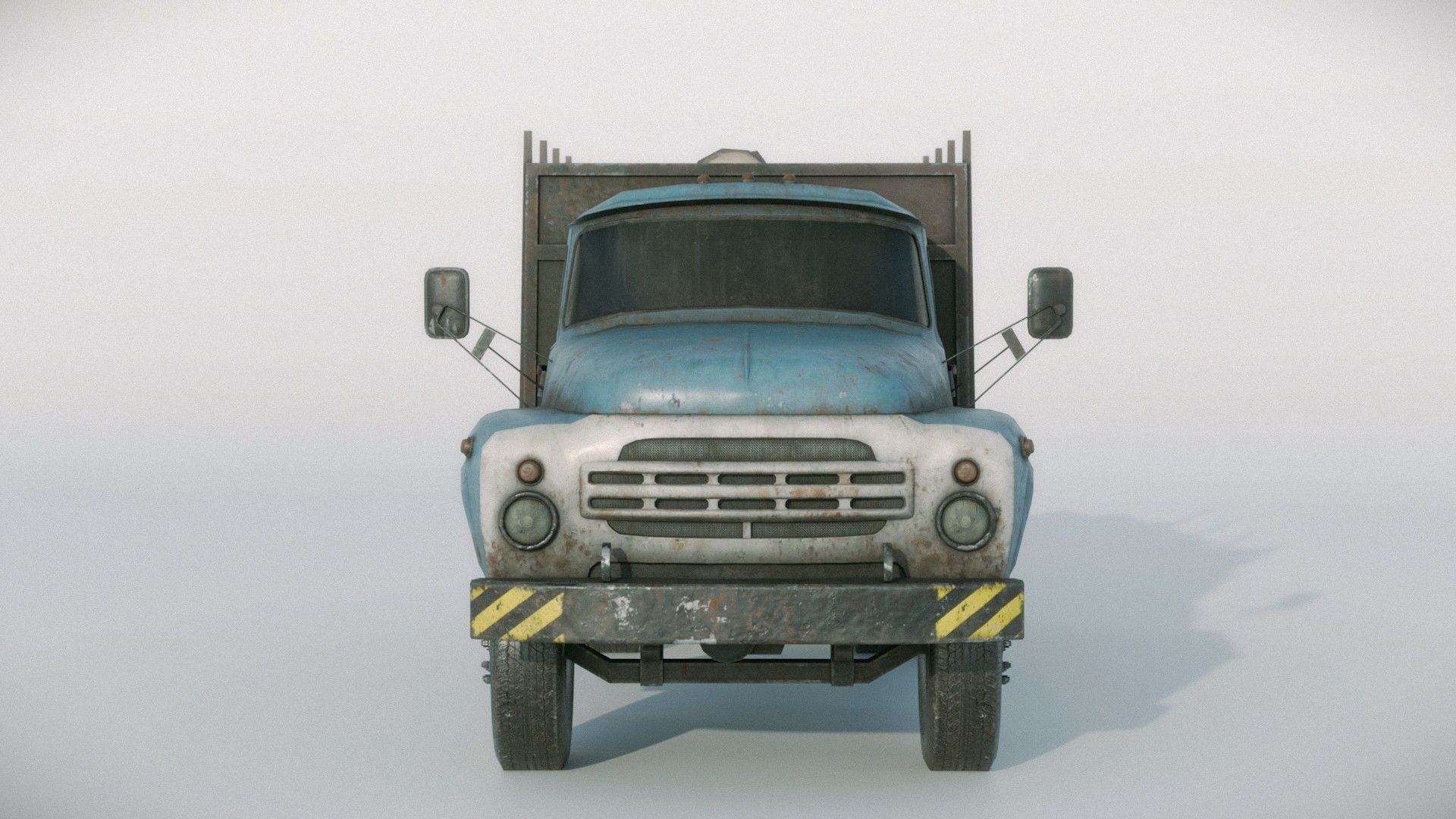 Logging Truck Low-poly 3D model_8