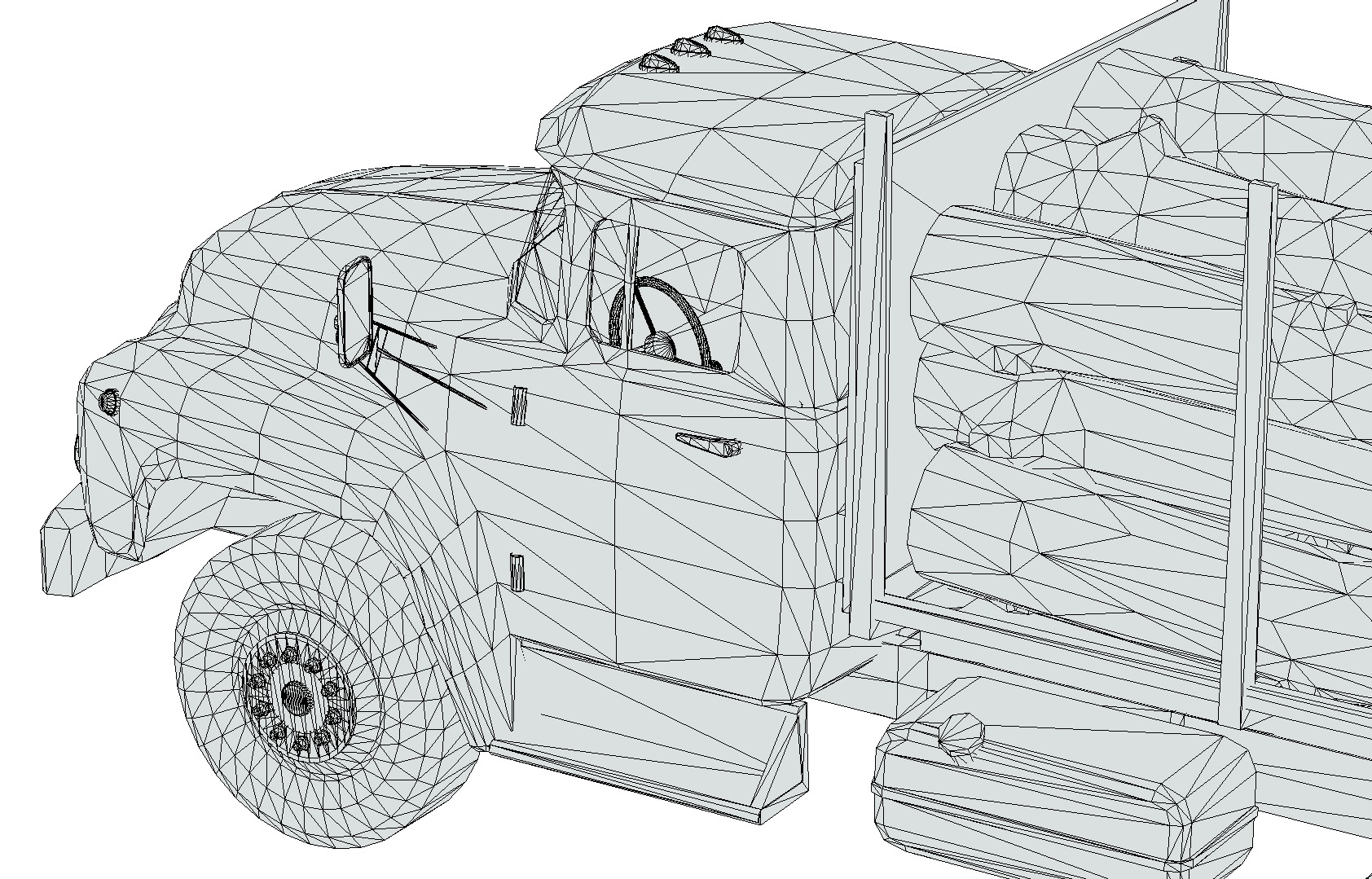Logging Truck Low-poly 3D model_12