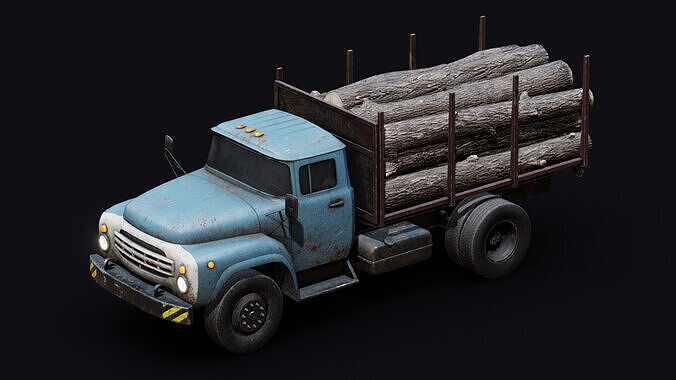 Logging Truck Low-poly 3D model