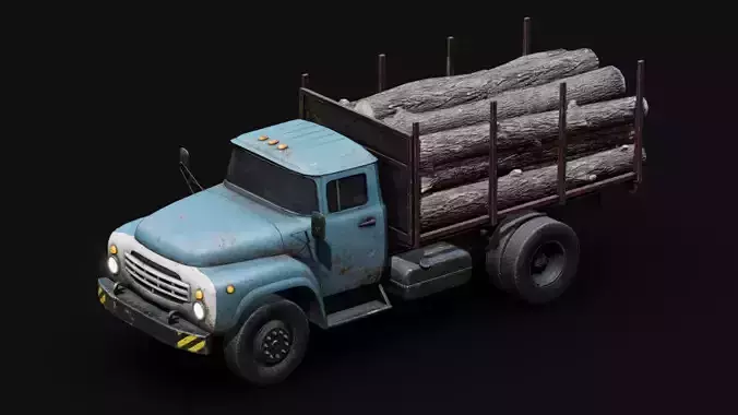 Logging Truck Low-poly 3D model
