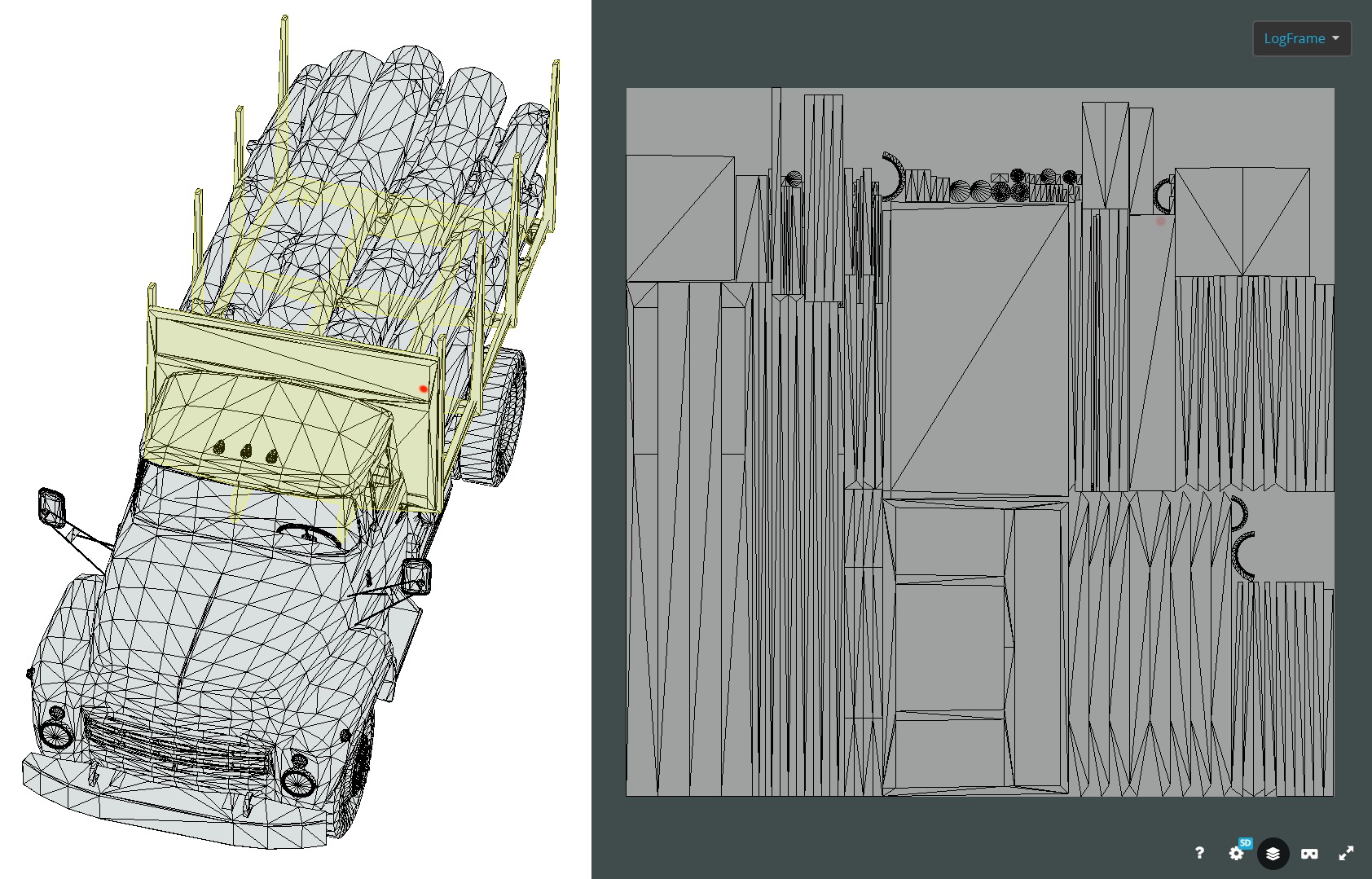 Logging Truck Low-poly 3D model_21