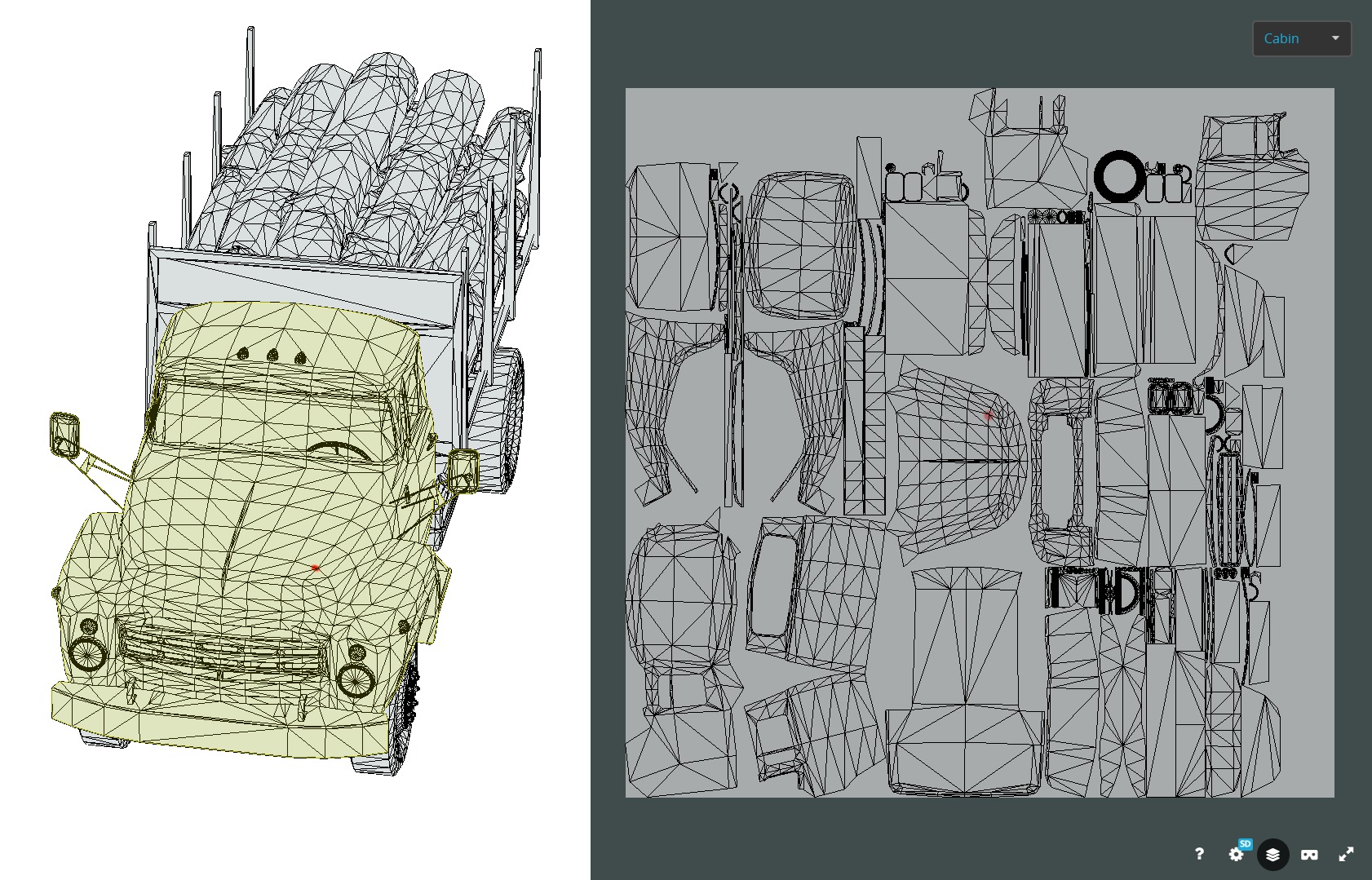Logging Truck Low-poly 3D model_22