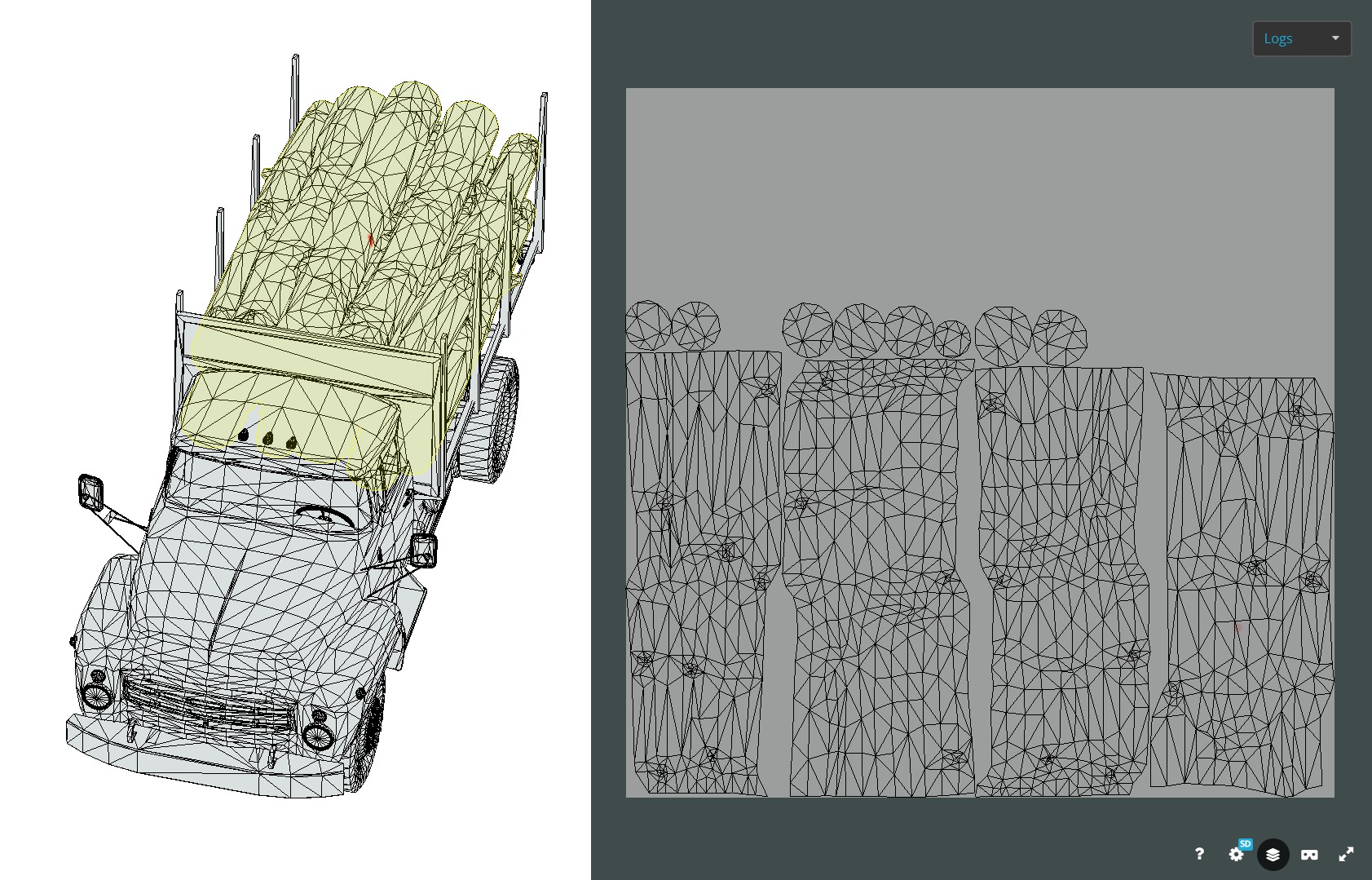 Logging Truck Low-poly 3D model_20