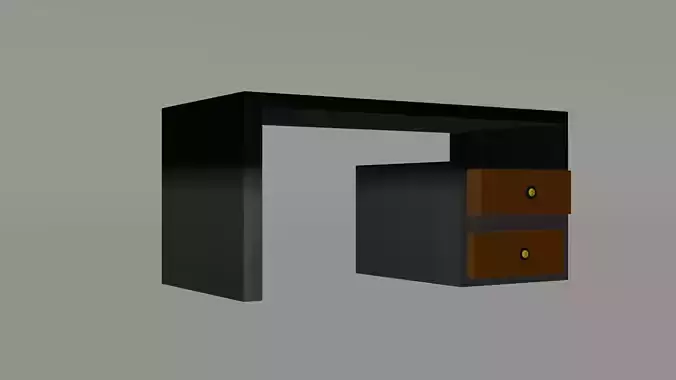 wooden office with 2 boxes