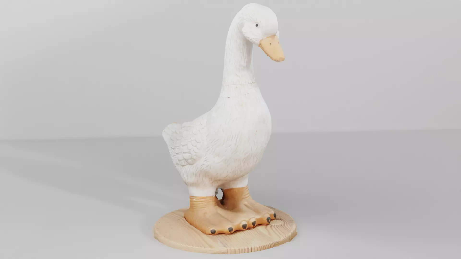 Ceramic goose sculpture Low-poly 3D model_0