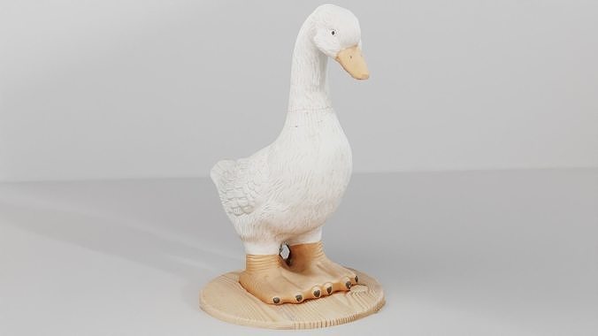 Ceramic goose sculpture Low-poly 3D model