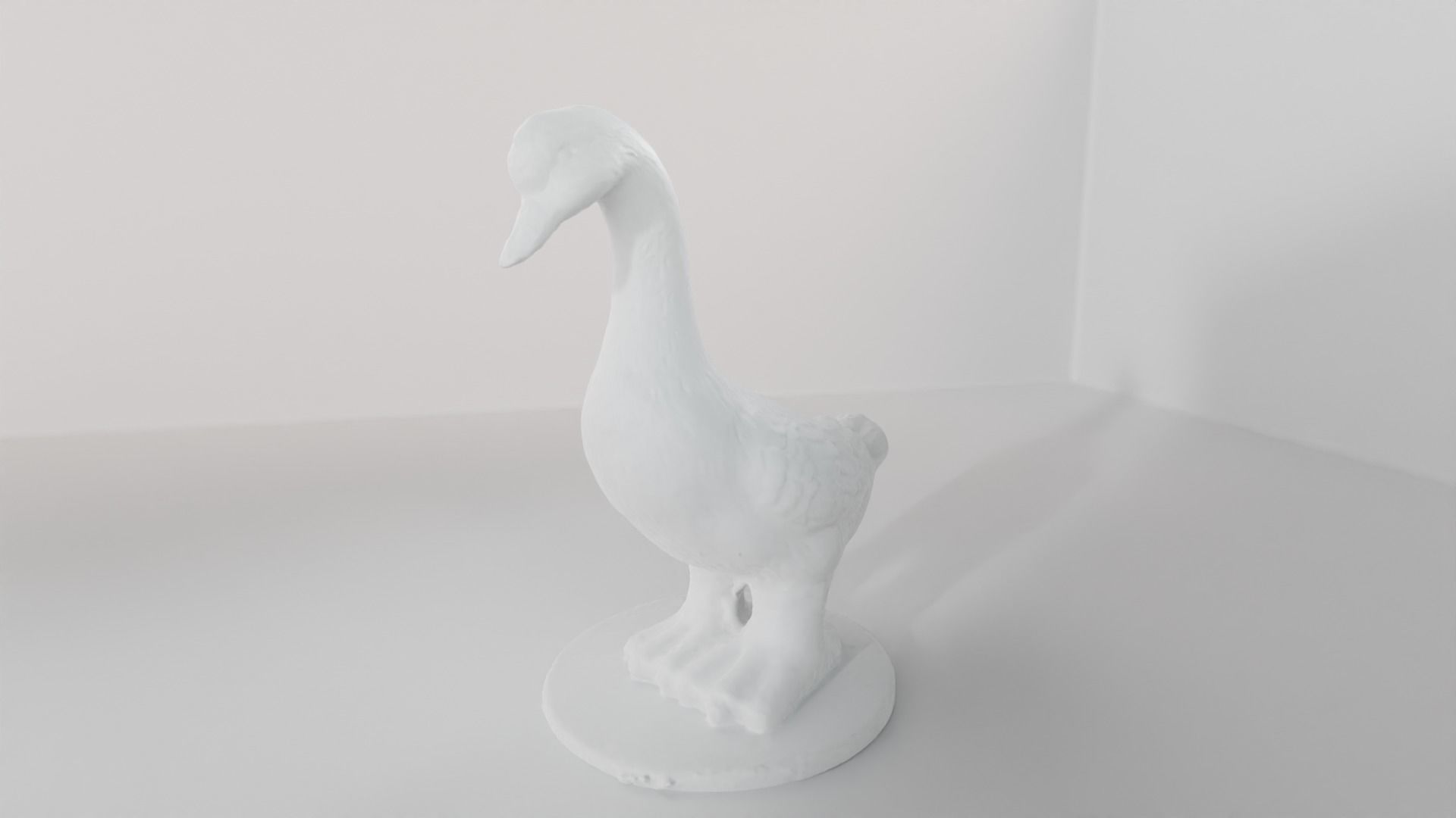 Ceramic goose sculpture Low-poly 3D model_10