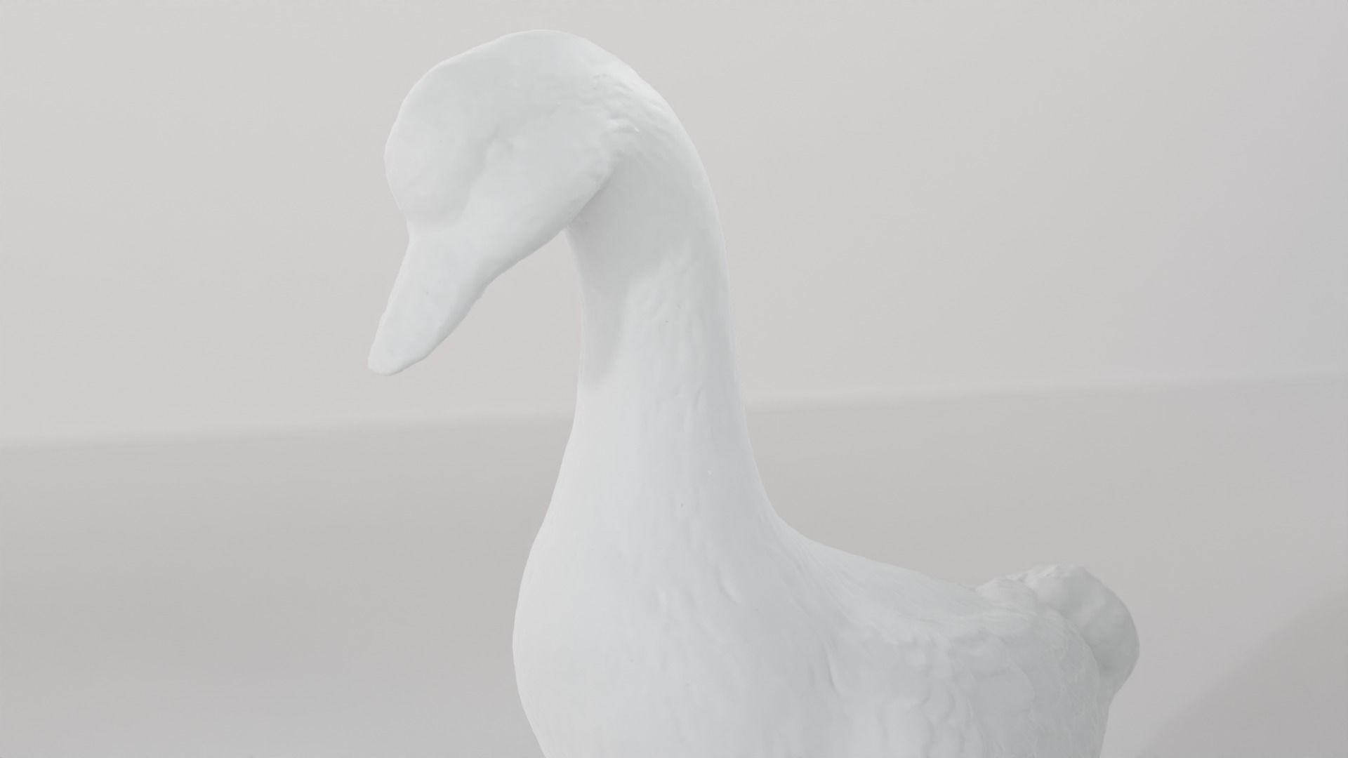 Ceramic goose sculpture Low-poly 3D model_9
