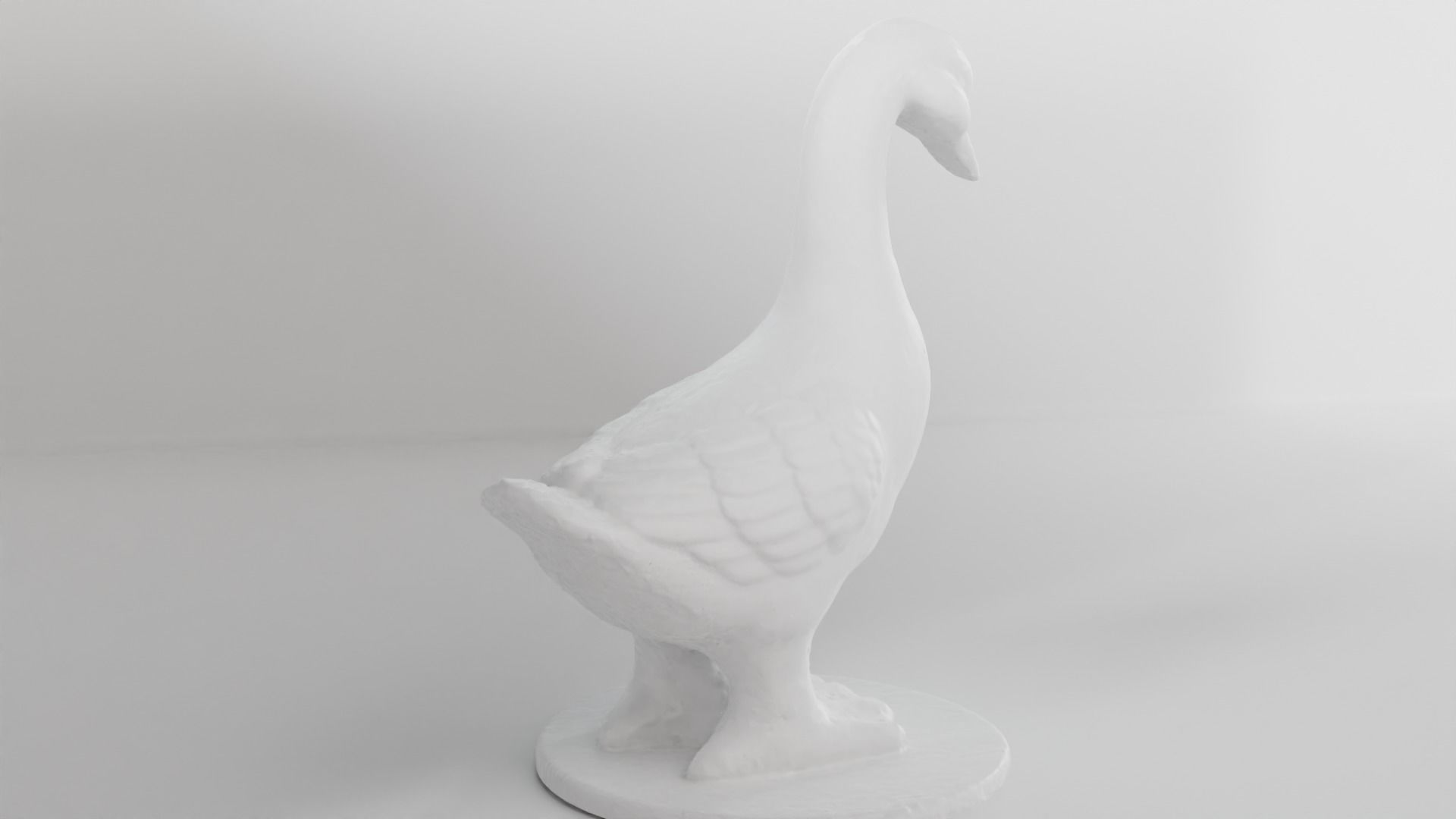 Ceramic goose sculpture Low-poly 3D model_11
