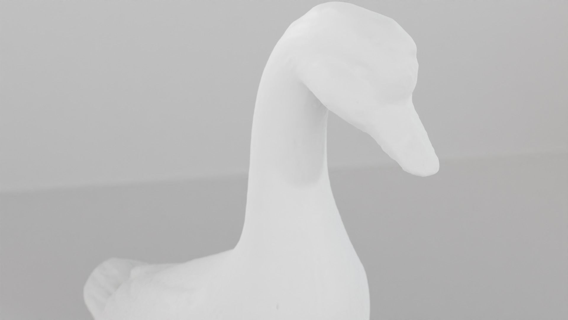 Ceramic goose sculpture Low-poly 3D model_7