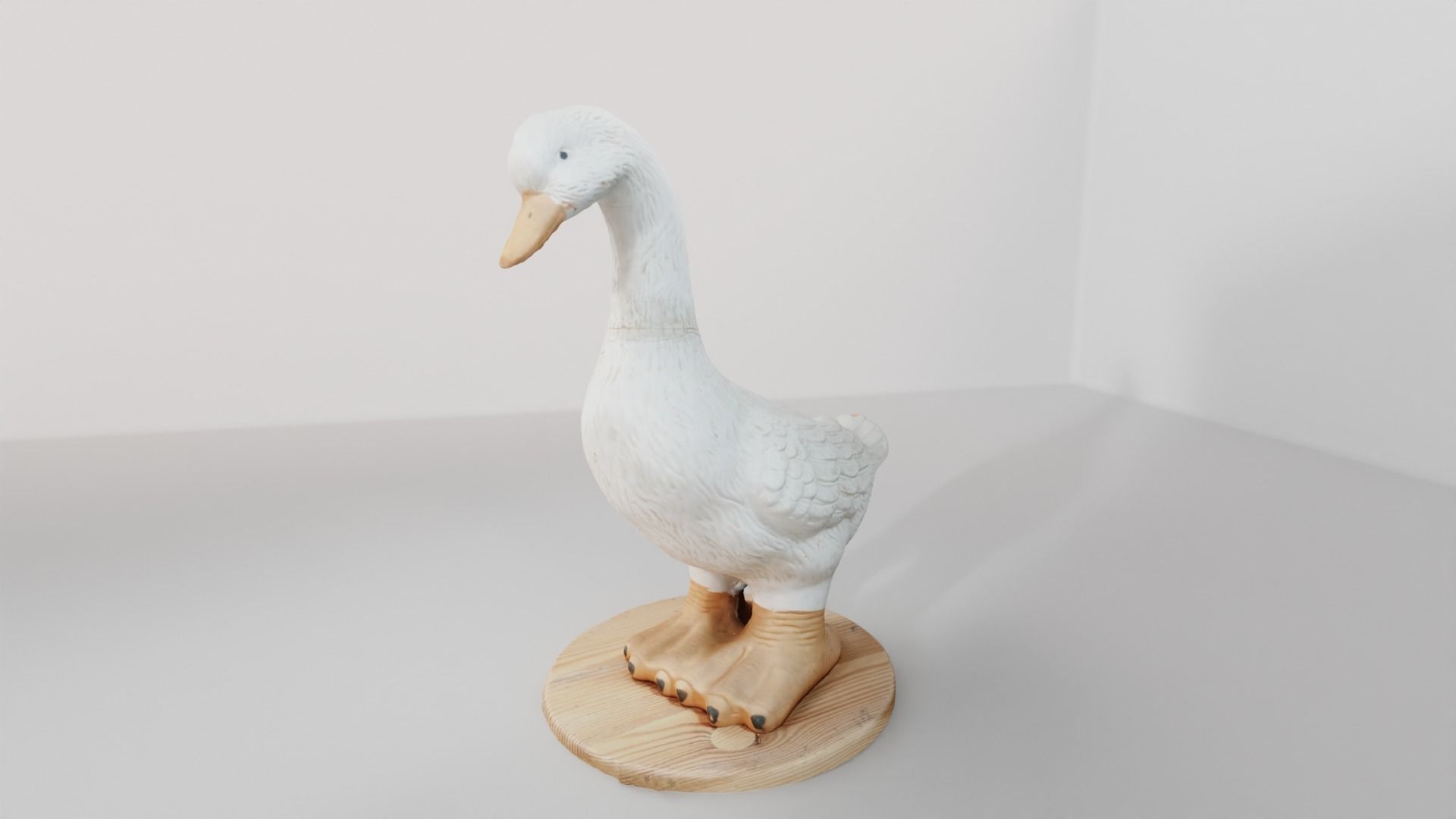 Ceramic goose sculpture Low-poly 3D model_4