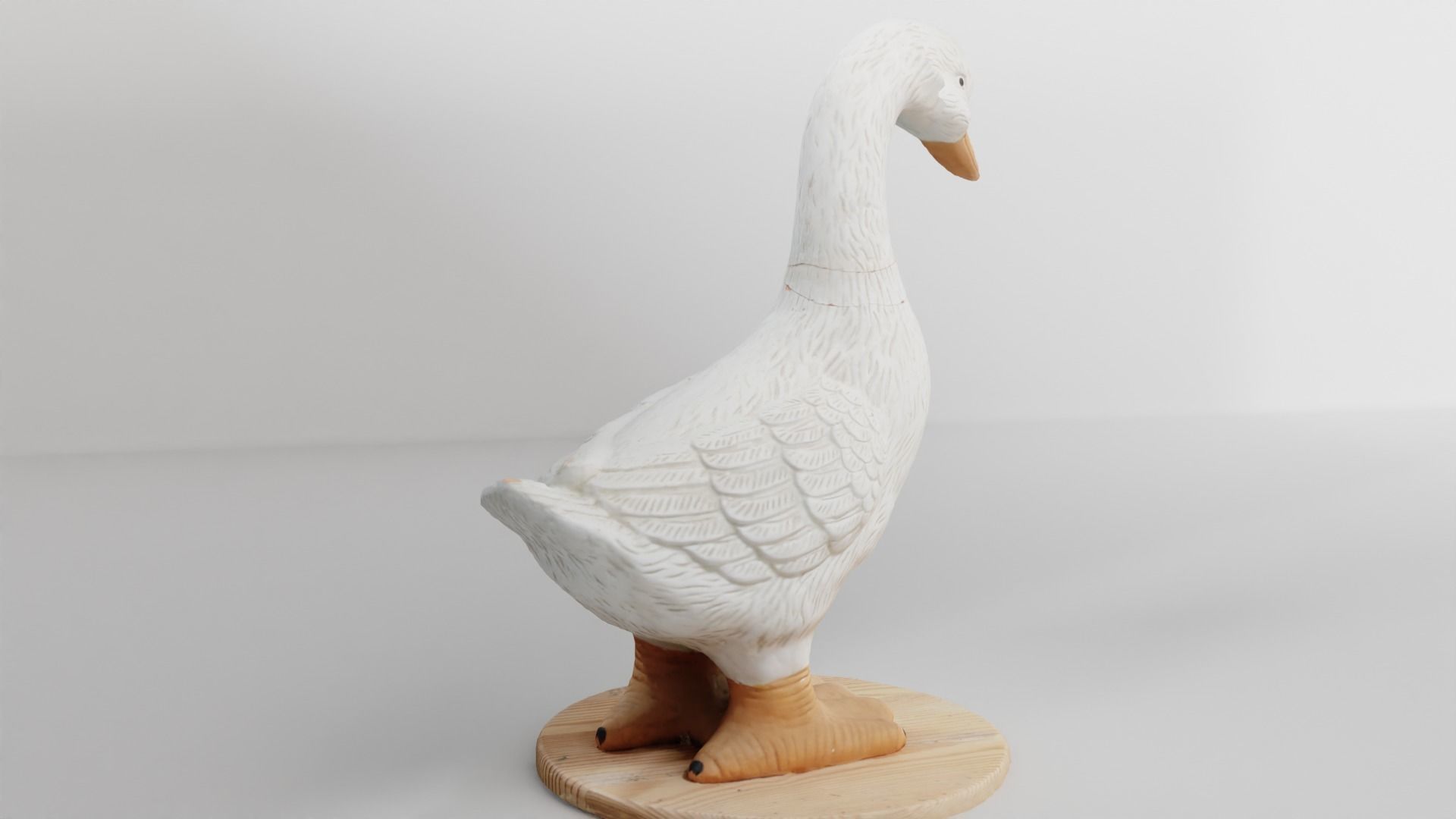 Ceramic goose sculpture Low-poly 3D model_5