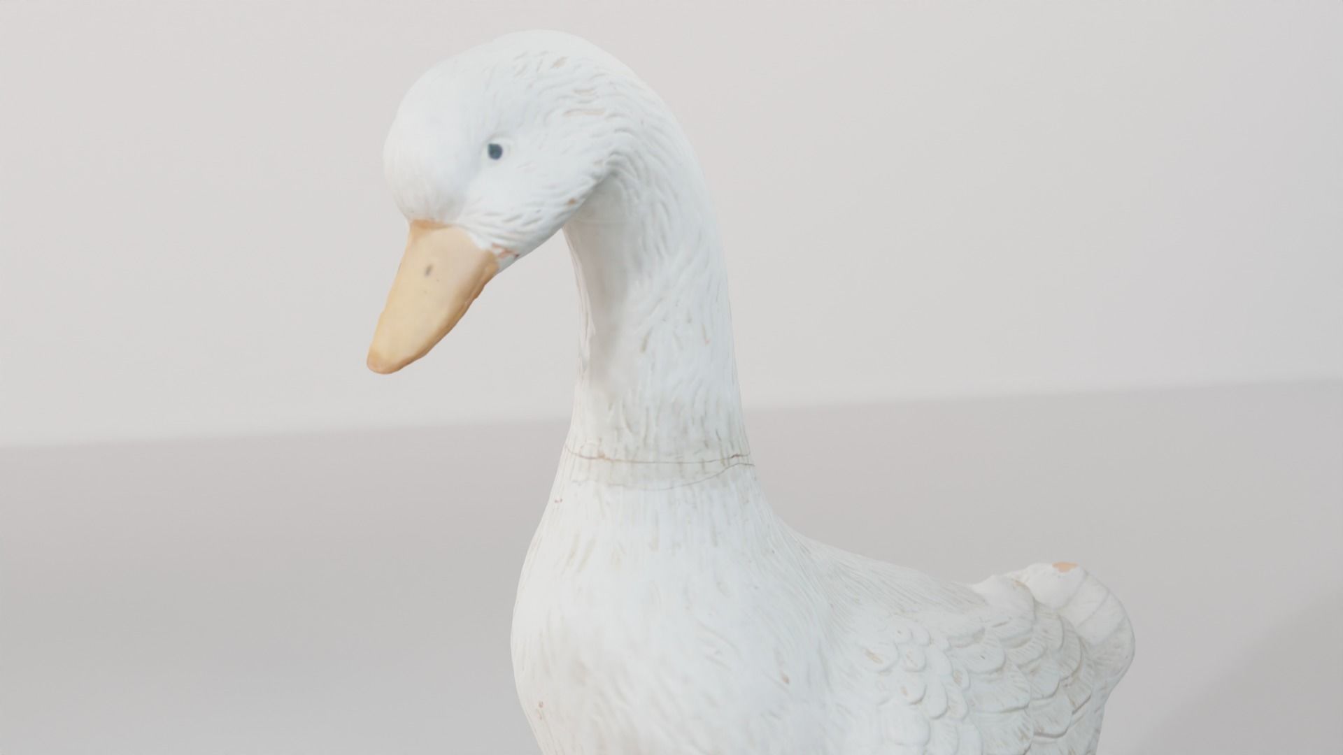 Ceramic goose sculpture Low-poly 3D model_3