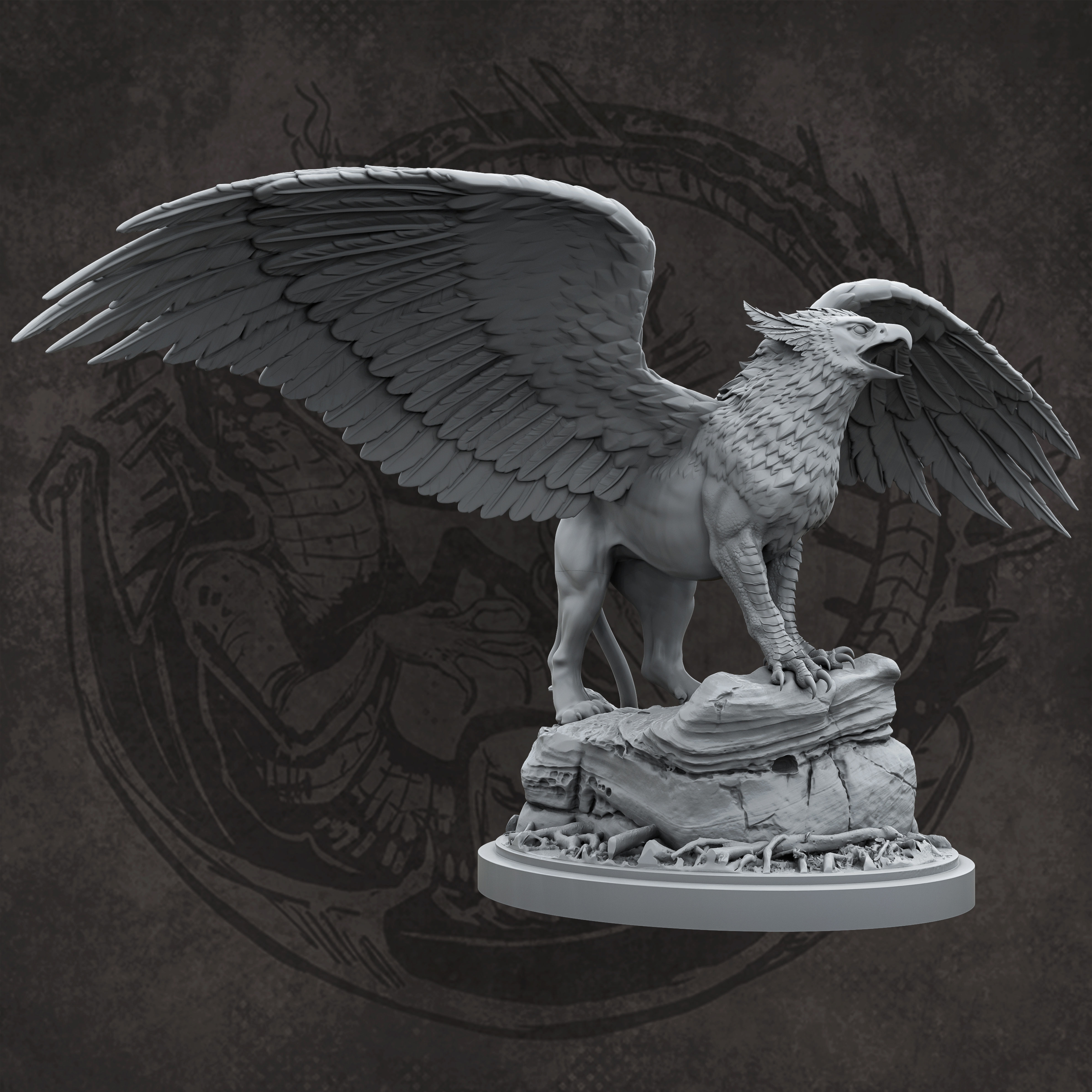 Griffin 3D print model_4