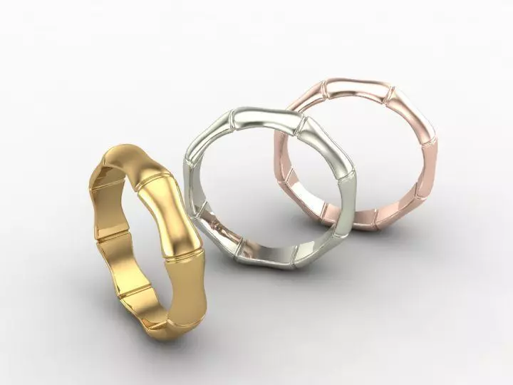 golden bone ring Free 3D print model_0