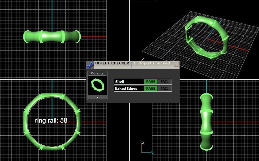 golden bone ring Free 3D print model_2