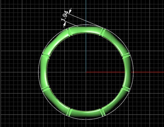 golden bone ring Free 3D print model_4