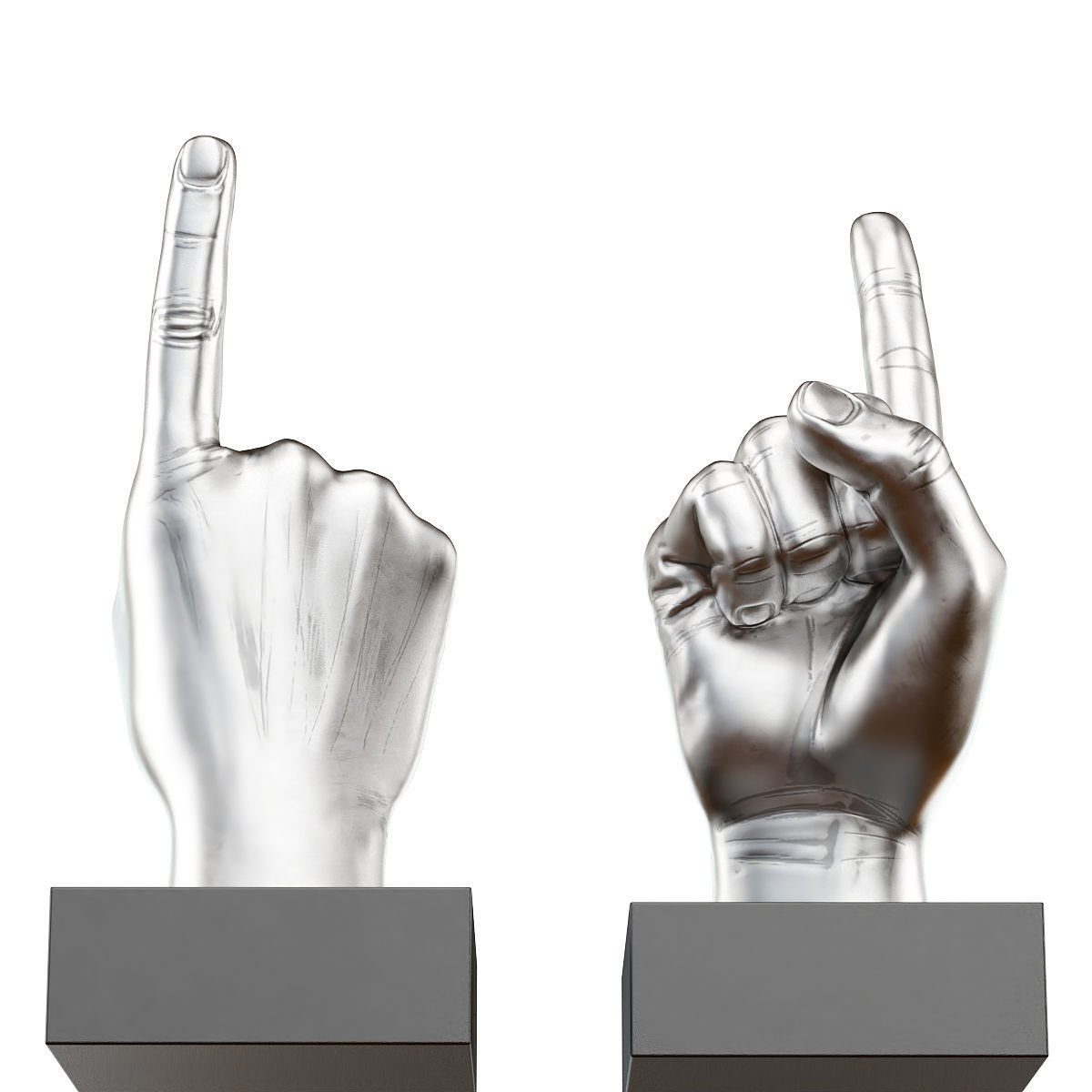 Figurine hand gesture with raised index finger up 3D model_2