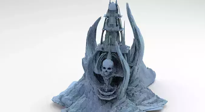 Scull Skeletor Sci fi architecture Tower 3D model