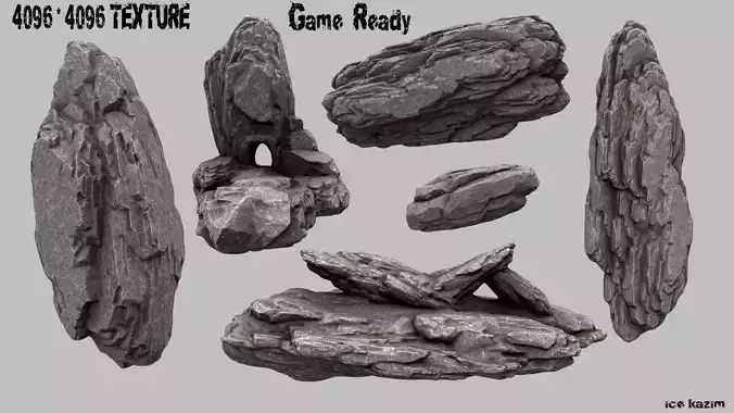 Rock Set rocks ready to be used in game