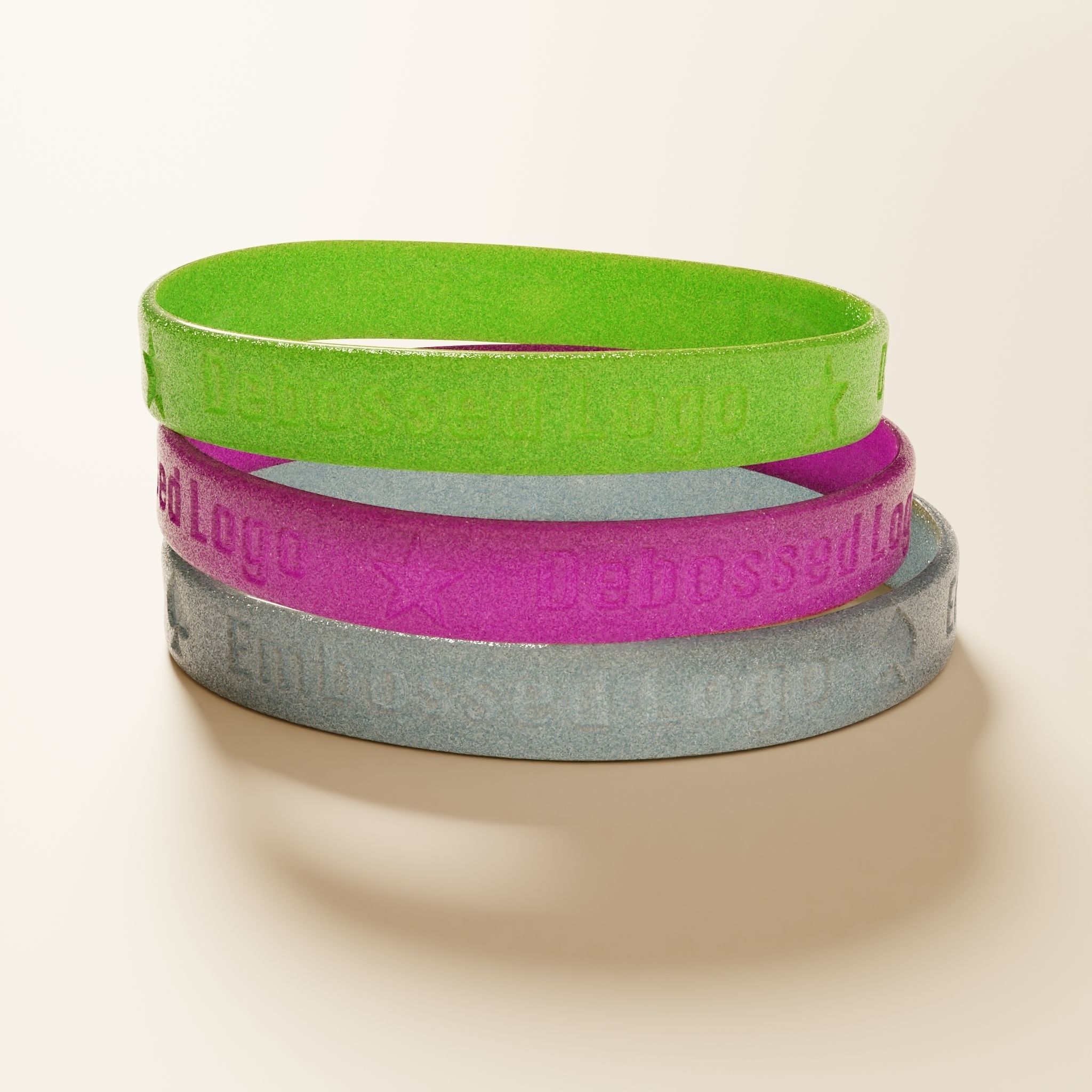 Silicone Wristband Low-poly 3D model_4
