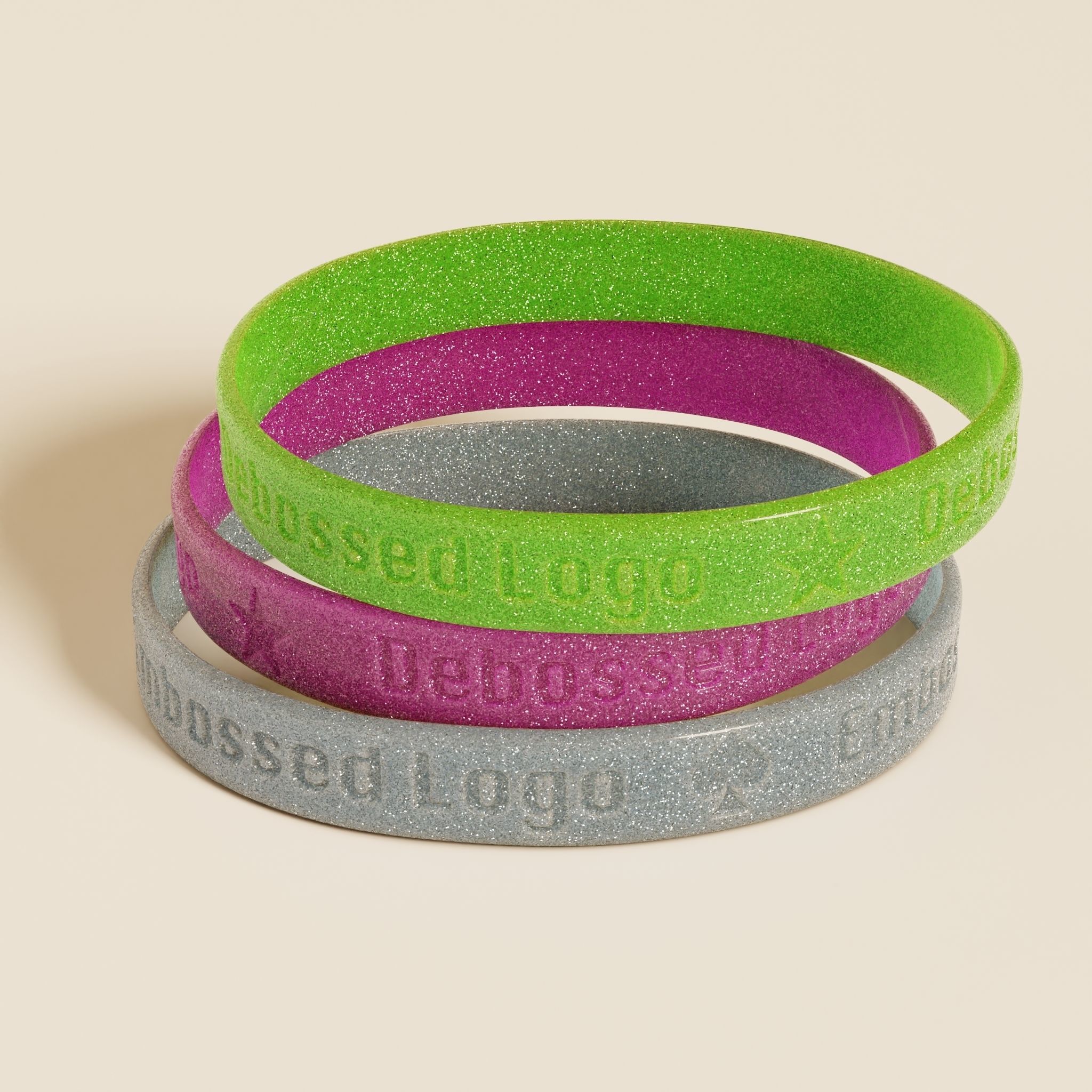 Silicone Wristband Low-poly 3D model_2