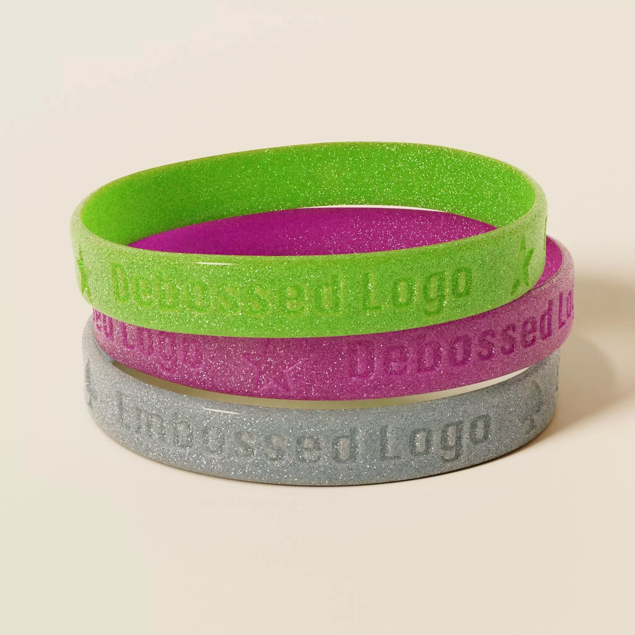 Silicone Wristband Low-poly 3D model_0