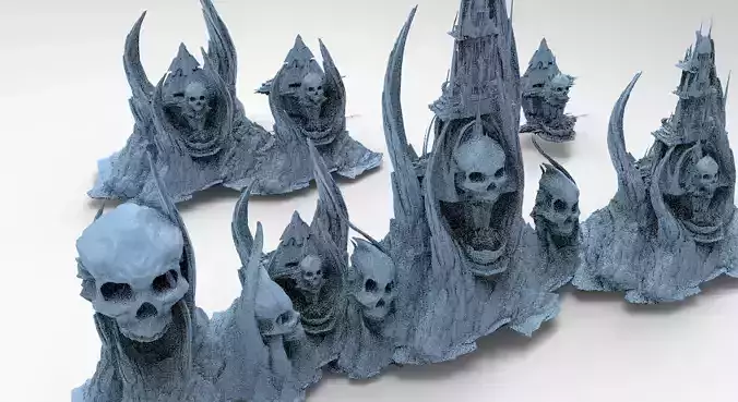 Scull Skeletor Sci fi architecture collection 1 