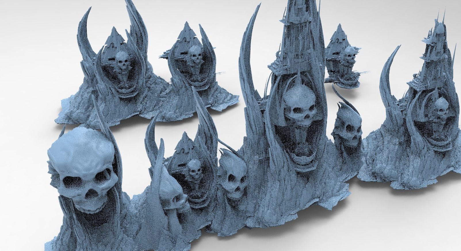 Scull Skeletor Sci fi architecture collection 1  3D model_1