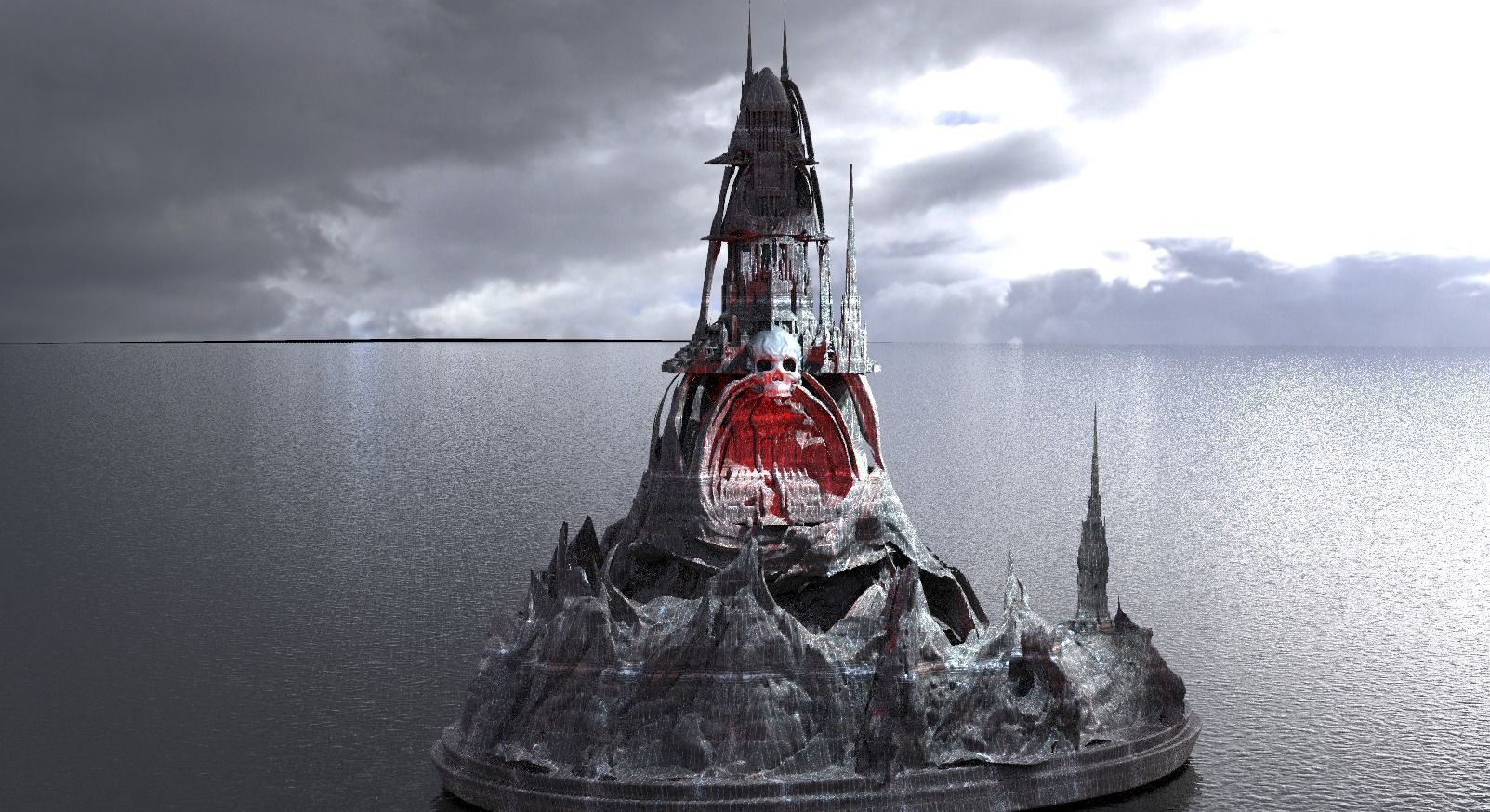 Castle Greyscull Silver scull version  3D model_3