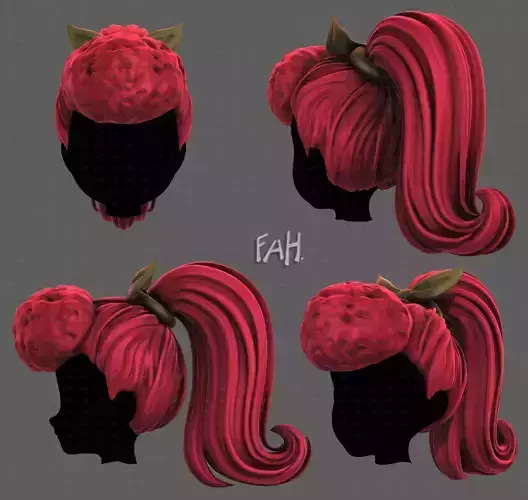 3D Hair style for girl V115
